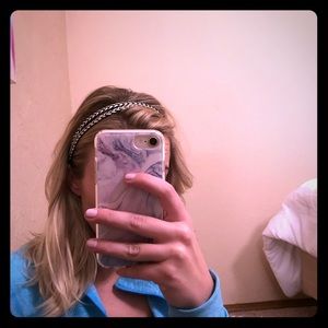 Silver Double-Strand Braided Headband